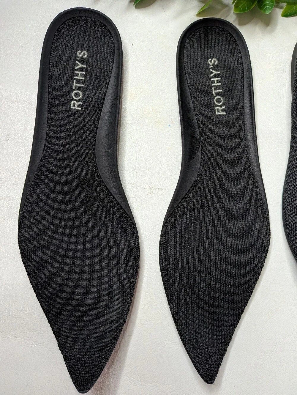 Rothys Pointed Toe Flats Black Size 8.5